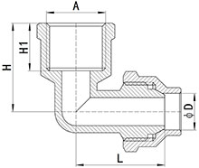 Coude union évasé femelle HS310-005