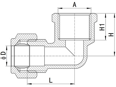 Coude à compression femelle HS320-005