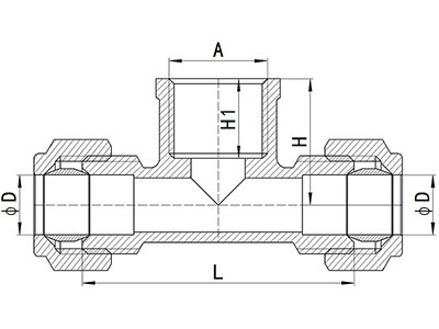 Raccord en T à compression femelle HS320-008