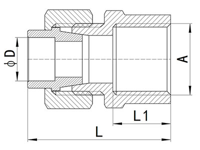 Raccord union droit à braser femelle HS340-006