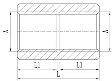 Douille hexagonale en laiton HS330-001