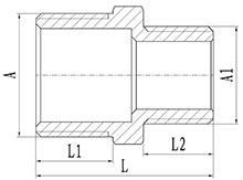 Mamelon hexagonal réducteur en laiton HS330-003