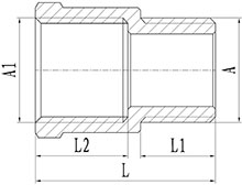 Douille hexagonale en laiton mâle et femelle HS330-004