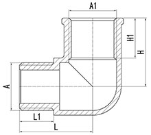 Coude en laiton mâle-femelle HS330-007