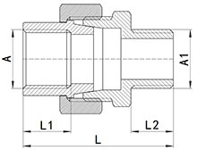 Union baril en laiton mâle-femelle HS330-014