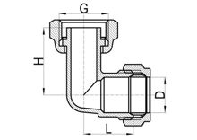 Connecteur de robinet coudé C×FI, HS100-015