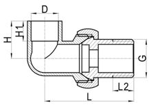 Raccord angulaire avec joint métallique C×MI, HS110-017