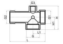 Threaded Té à cinq voies, HS190-024