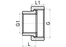 Union droite 2 pièces F×F avec joint plat, HS190-049