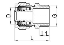 Coupleur droit mâle C×MI, HS210-004