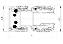 Connecteur de tuyau sans butée d'eau (6 billes d'acier), HS320-011