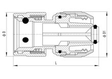 Connecteur de tuyau avec butée d'eau (3 billes d'acier), HS320-012
